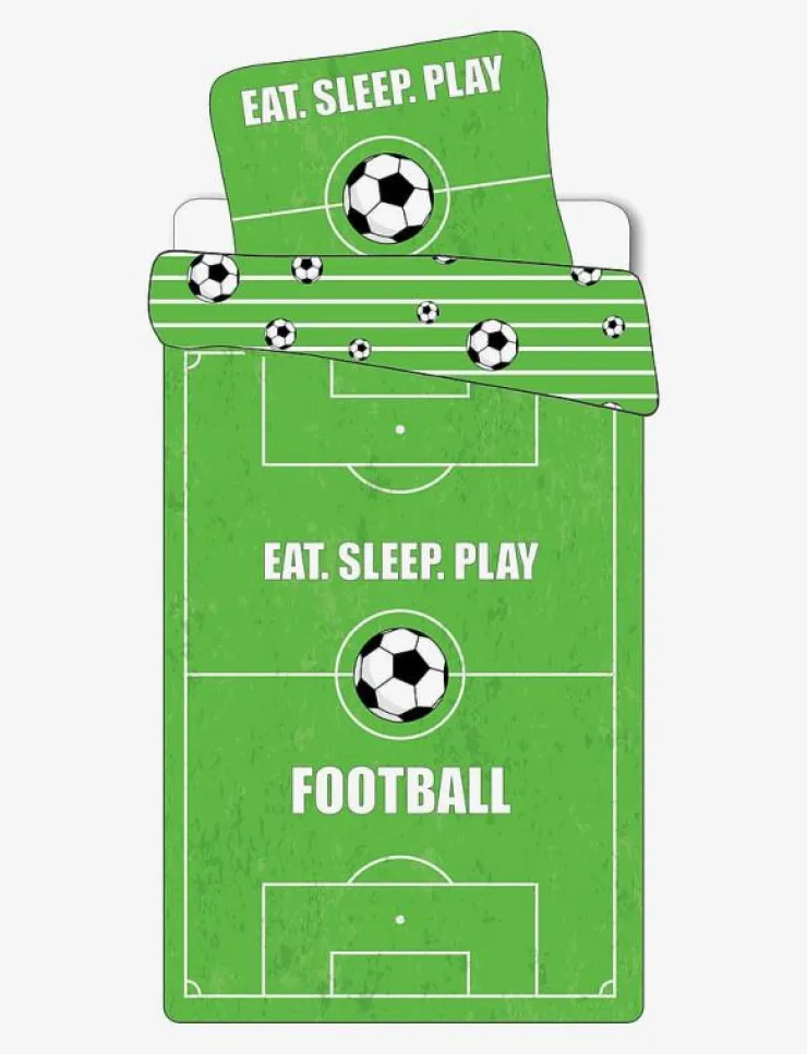 Barn BrandMac Sova|Sova|Bed linen NB 2362 Football green - 140x200, 60x63 cm - Påslakanset