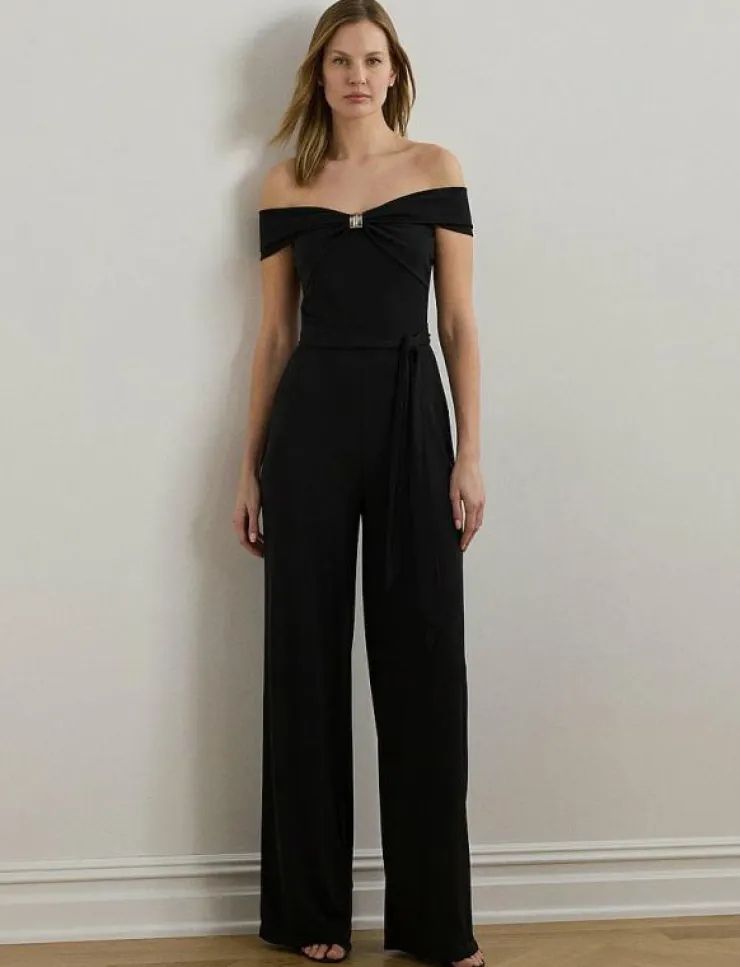 Lauren Ralph Lauren Belted Jersey Off-the-Shoulder Jumpsuit - Jumpsuits|Kvinnor Jumpsuits