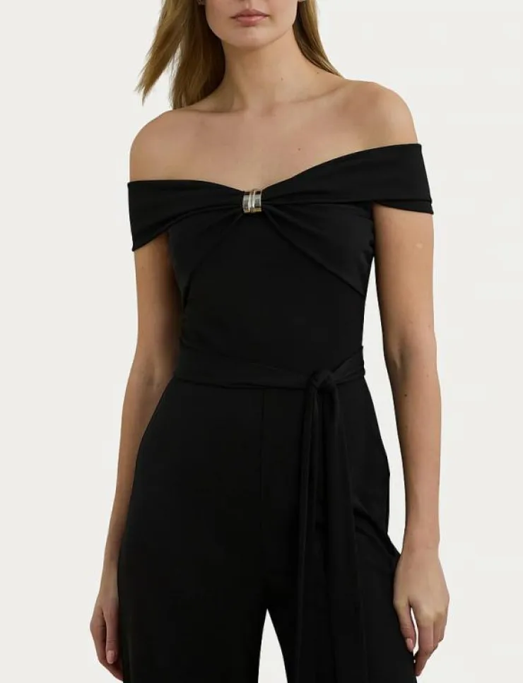 Lauren Ralph Lauren Belted Jersey Off-the-Shoulder Jumpsuit - Jumpsuits|Kvinnor Jumpsuits