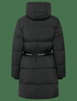 Calvin Klein Jeans BELTED MIDWEIGHT LONG PUFFER - Dun- & vadderade jackor|Kvinnor Jackor & Kappor