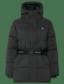 Calvin Klein Jeans BELTED MIDWEIGHT PUFFER - Dun- & vadderade jackor|Kvinnor Jackor & Kappor