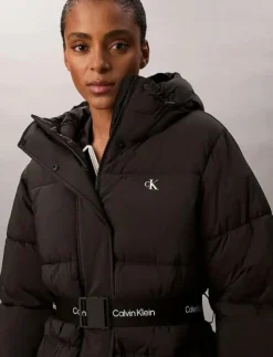 Calvin Klein Jeans BELTED MIDWEIGHT PUFFER - Dun- & vadderade jackor|Kvinnor Jackor & Kappor
