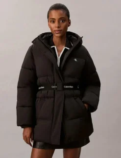 Calvin Klein Jeans BELTED MIDWEIGHT PUFFER - Dun- & vadderade jackor|Kvinnor Jackor & Kappor