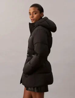 Calvin Klein Jeans BELTED MIDWEIGHT PUFFER - Dun- & vadderade jackor|Kvinnor Jackor & Kappor