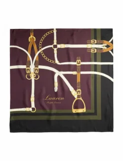 Kvinnor Lauren Ralph Lauren Sjalar & Halsdukar|Belting-Print Silk Square Scarf - Sjalar