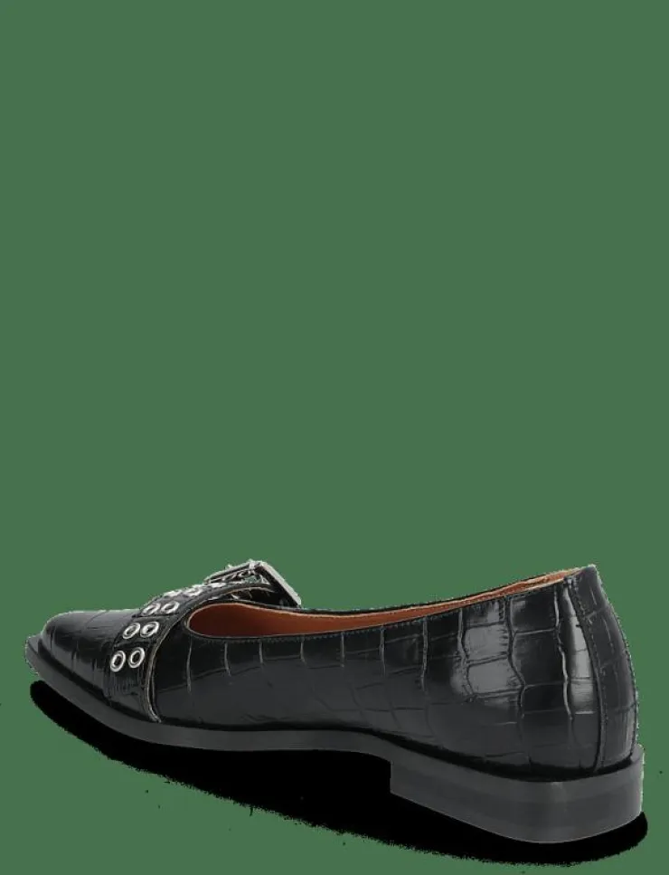 Kvinnor Bianco Ballerinaskor|BIAVICTORIA Buckle Ballet Flat Croco Embossed Leather - Ballerinas