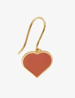 Design Letters Big Heart Enamel Ear hanger Gold plated 1 pcs (15mm) - Hängande örhängen|Barn Smycken