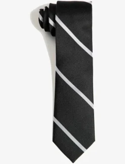 AN IVY Slipsar & Accessoarer|Black White League Silk Tie - Slipsar