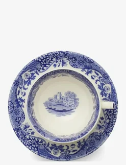 Spode Muggar & Koppar|Blue Italian Breakfast Cup & Saucer 4-pack - Tekoppar