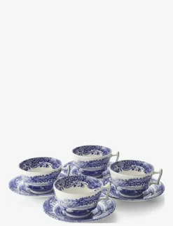 Spode Blue Italian Teacup & Saucer 4-pack - Tekoppar| Muggar & Koppar