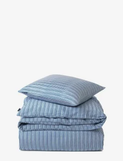 Lexington Home Sängtextilier|Blue Striped Organic Cotton Sateen Bed Set - Påslakanset