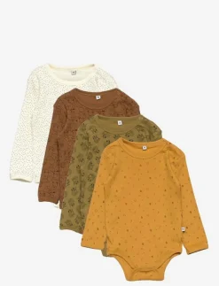Pippi Body LS AO-printed (4-pack) - Långärmad body|Barn Flerpack|Bodies