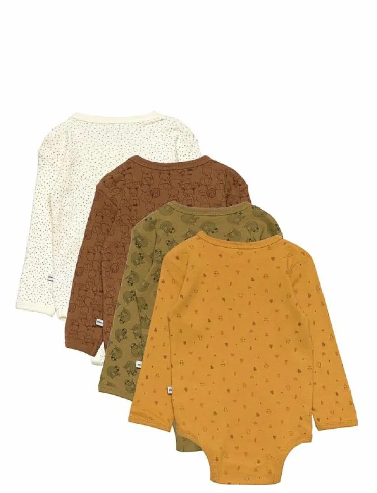 Pippi Body LS AO-printed (4-pack) - Långärmad body|Barn Flerpack|Bodies