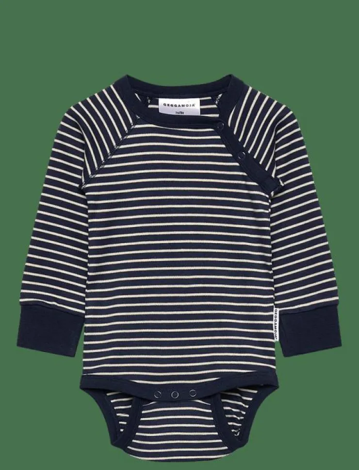 Geggamoja Body L.S beige stripe - Långärmad bodysuit|Barn Bodysuits