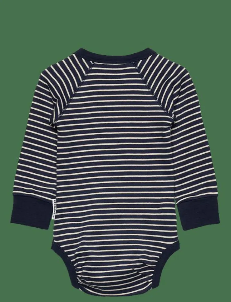 Geggamoja Body L.S beige stripe - Långärmad bodysuit|Barn Bodysuits