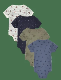 Pippi Body SS AO-printed (4-pack) - Kortärmad body|Barn Flerpack|Bodies