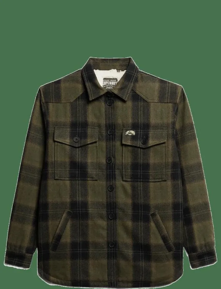 Kvinnor Superdry Overshirts|BORG CHECK OVERSHIRT - Tunna jackor