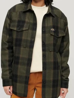 Kvinnor Superdry Overshirts|BORG CHECK OVERSHIRT - Tunna jackor