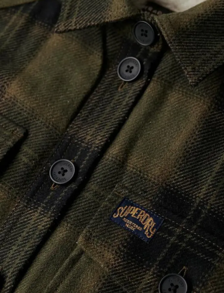 Kvinnor Superdry Overshirts|BORG CHECK OVERSHIRT - Tunna jackor