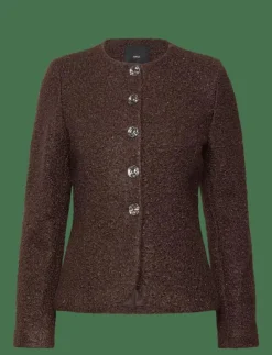 Mango Bouclé jacket with jewel buttons - Enkelknäppta kavajer|Kvinnor Kavajer