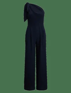 Kvinnor Lauren Ralph Lauren Jumpsuits|Bow-Trim Crepe One-Shoulder Jumpsuit - Jumpsuits
