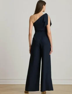 Kvinnor Lauren Ralph Lauren Jumpsuits|Bow-Trim Crepe One-Shoulder Jumpsuit - Jumpsuits