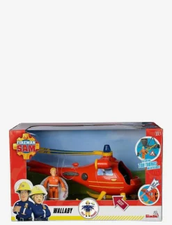 Barn Simba Toys Leksaksfordon & Bilar|Leksaksset & Leksaksfigurer|Brandman Sam Helikopter Wallaby med Figur - Flygplan