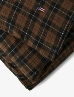 Lexington Home Sängtextilier|Brown/Dk Gray Checked Cotton Flannel Duvet Cover - Påslakan