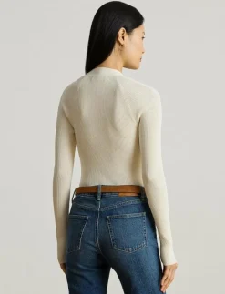 Lauren Ralph Lauren Buckle-Trim Rib-Knit Sweater - Långärmade toppar|Kvinnor T-Shirts & Toppar