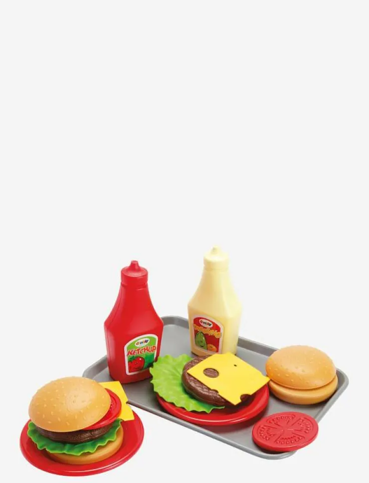 Dantoy BURGER SET ON TRAY 17 PCS - Leksaksmat & Leksakstårtor|Barn Leksakskök & Tillbehör