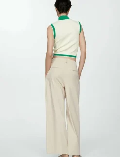 Kvinnor Mango Västar|Buttoned round-neck cardigan - Stickade västar