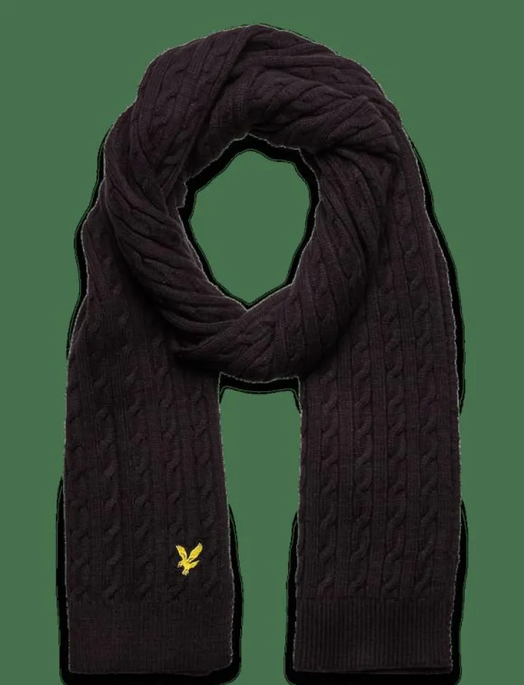 Lyle & Scott Cable Beanie and Scarf Set - Halsdukar| Mössor & Hattar|Sjalar & Halsdukar