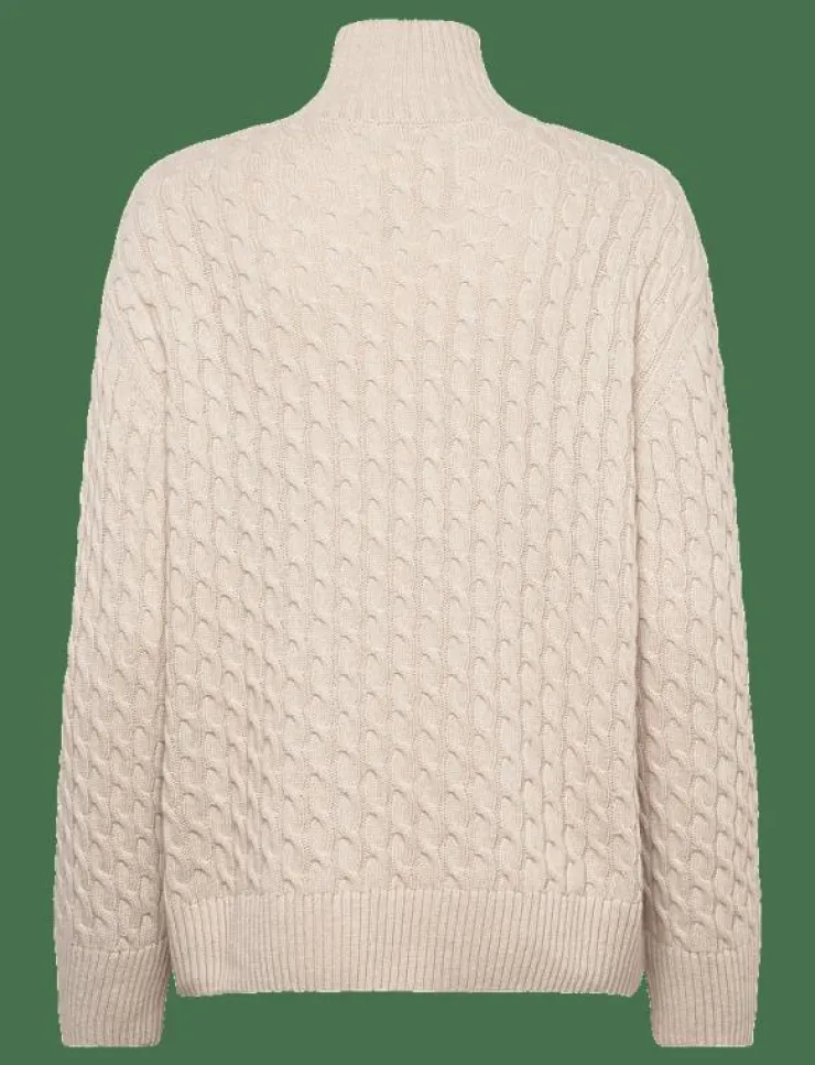 GANT CABLE KNIT MOCK NECK - Polotröjor|Kvinnor Plus Size & Curvy|Stickat