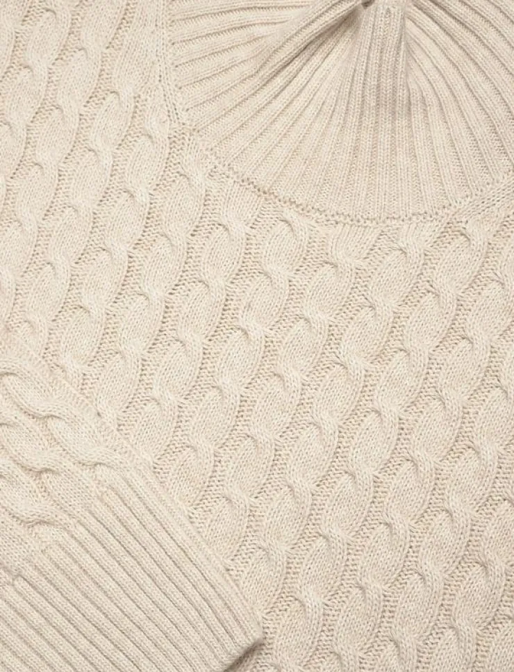 GANT CABLE KNIT MOCK NECK - Polotröjor|Kvinnor Plus Size & Curvy|Stickat