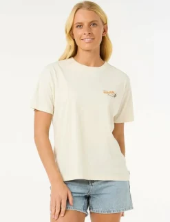 Kvinnor Rip Curl Toppar & T-Shirts|CALA VADELLA RELAXED TEE - T-Shirts