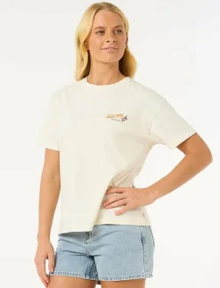 Kvinnor Rip Curl Toppar & T-Shirts|CALA VADELLA RELAXED TEE - T-Shirts