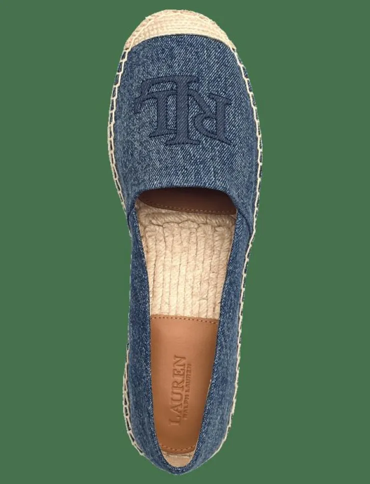 Lauren Ralph Lauren Cameryn Washed Denim Espadrille - Platta espadriller|Kvinnor Espadrillos