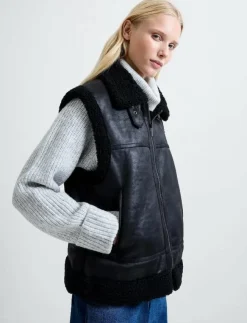Kvinnor French Connection Västar|CAMRY FAUX SUEDE S/LESS GILET - Vadderade västar