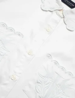 Kvinnor Lexington Clothing Blusar & Skjortor|Candice Embroidered Satin Blouse - Långärmade