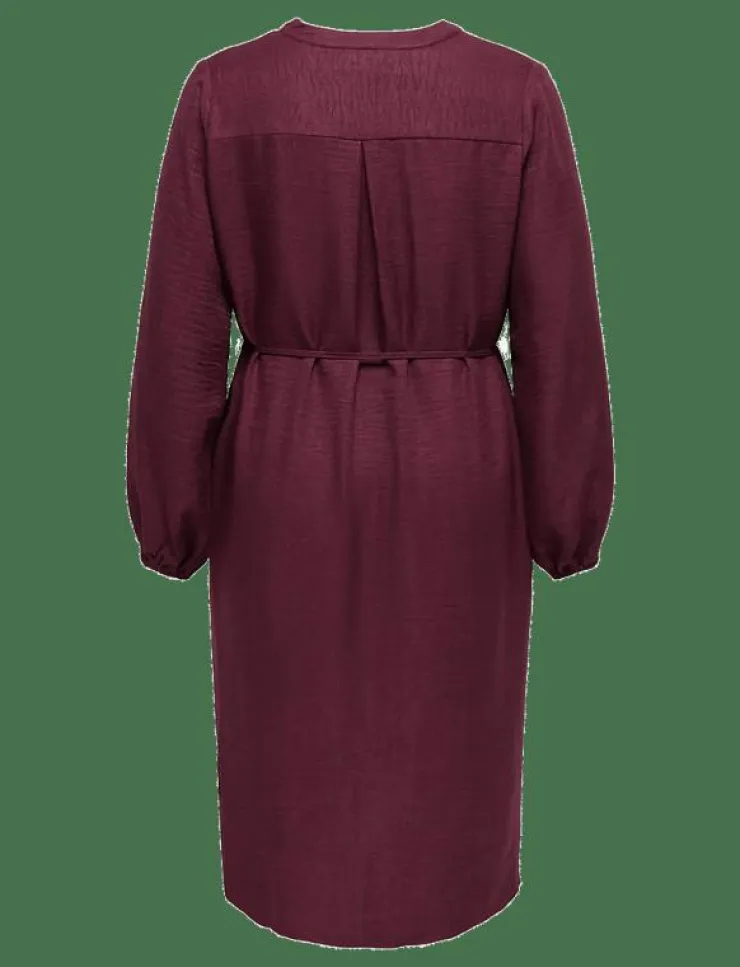 Kvinnor ONLY Carmakoma Klänningar|CARBAY LS V-NECK BLK DRESS WVN BF - Midiklänningar