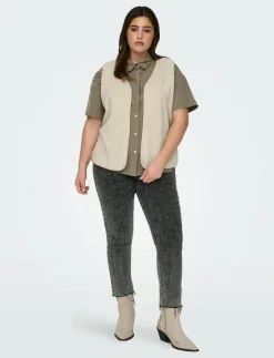 Kvinnor ONLY Carmakoma Västar|CARBELISA TEDDY WAISTCOAT JRS - Stickade västar