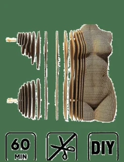 Cartonic Spel & Pussel|Dekorationsdetaljer|3D Pussel KVINNLIG TORSO - Träfigurer
