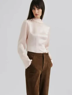 Kvinnor Malina Blusar & Skjortor|Celene Tie Detailed Satin blouse - Långärmade blusar