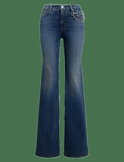 Kvinnor Lauren Ralph Lauren Denimkläder|Jeans|Chain-Trim High-Rise Flare Jean - Straight jeans