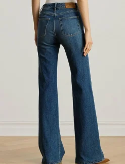 Kvinnor Lauren Ralph Lauren Denimkläder|Jeans|Chain-Trim High-Rise Flare Jean - Straight jeans