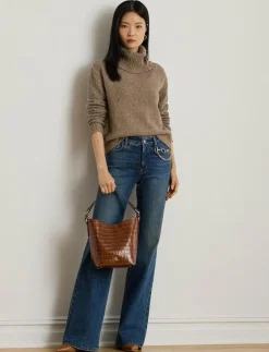 Kvinnor Lauren Ralph Lauren Denimkläder|Jeans|Chain-Trim High-Rise Flare Jean - Straight jeans