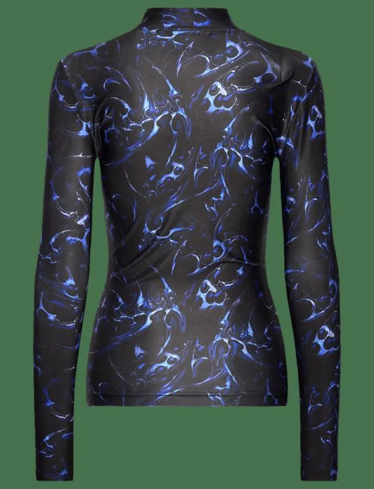 Kvinnor HAN Kjøbenhavn T-Shirts & Toppar|Chrome Tribal Stretch Turtleneck Long Sleeve - Långärmade toppar