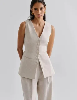 Kvinnor Malina Kavajer|Cielo Linen Vest - Kavajer