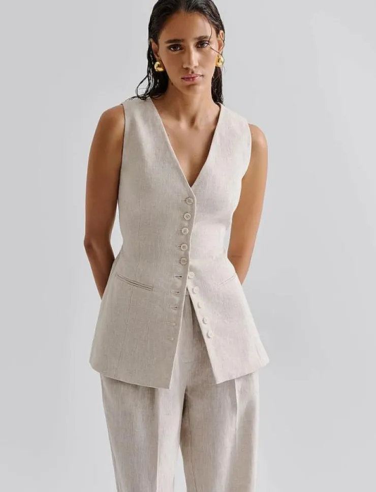Kvinnor Malina Kavajer|Cielo Linen Vest - Kavajer