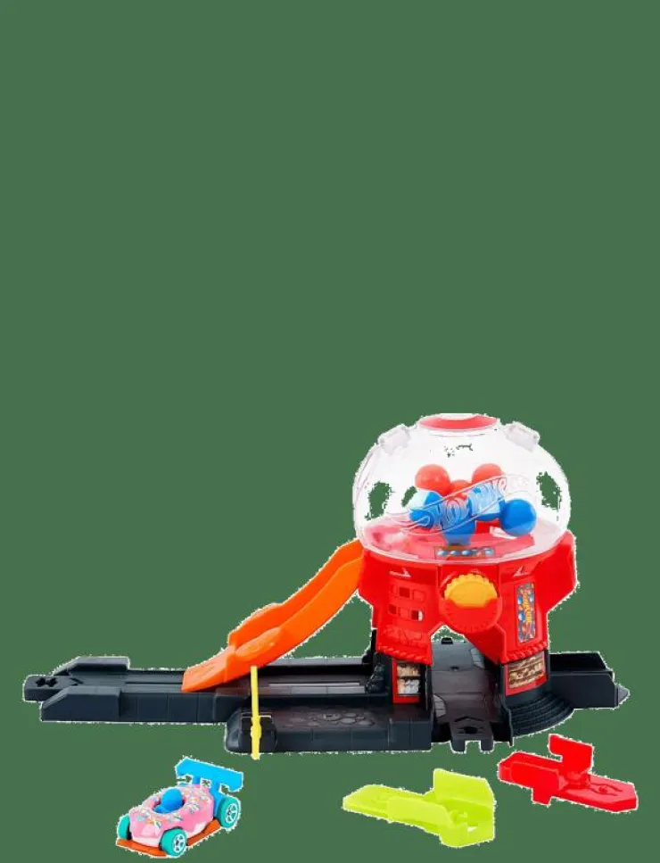Barn Hot Wheels Klossar & Byggsatser|City Downtown Candy Shop Playset & 1:64 Scale Die-Cast Toy Car, Speed Snap Track - Kulbana